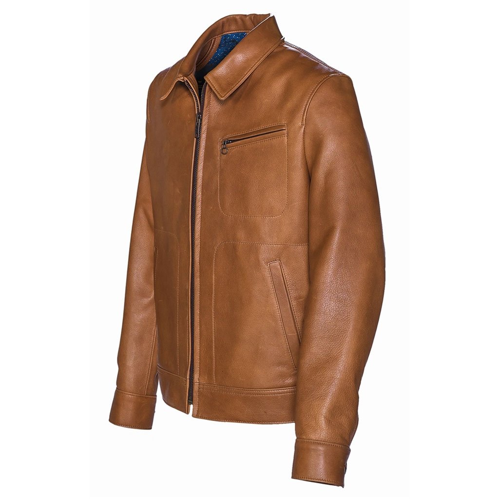 70s Unlined Waxy Cowhide Brown Leather Delivery Jacket