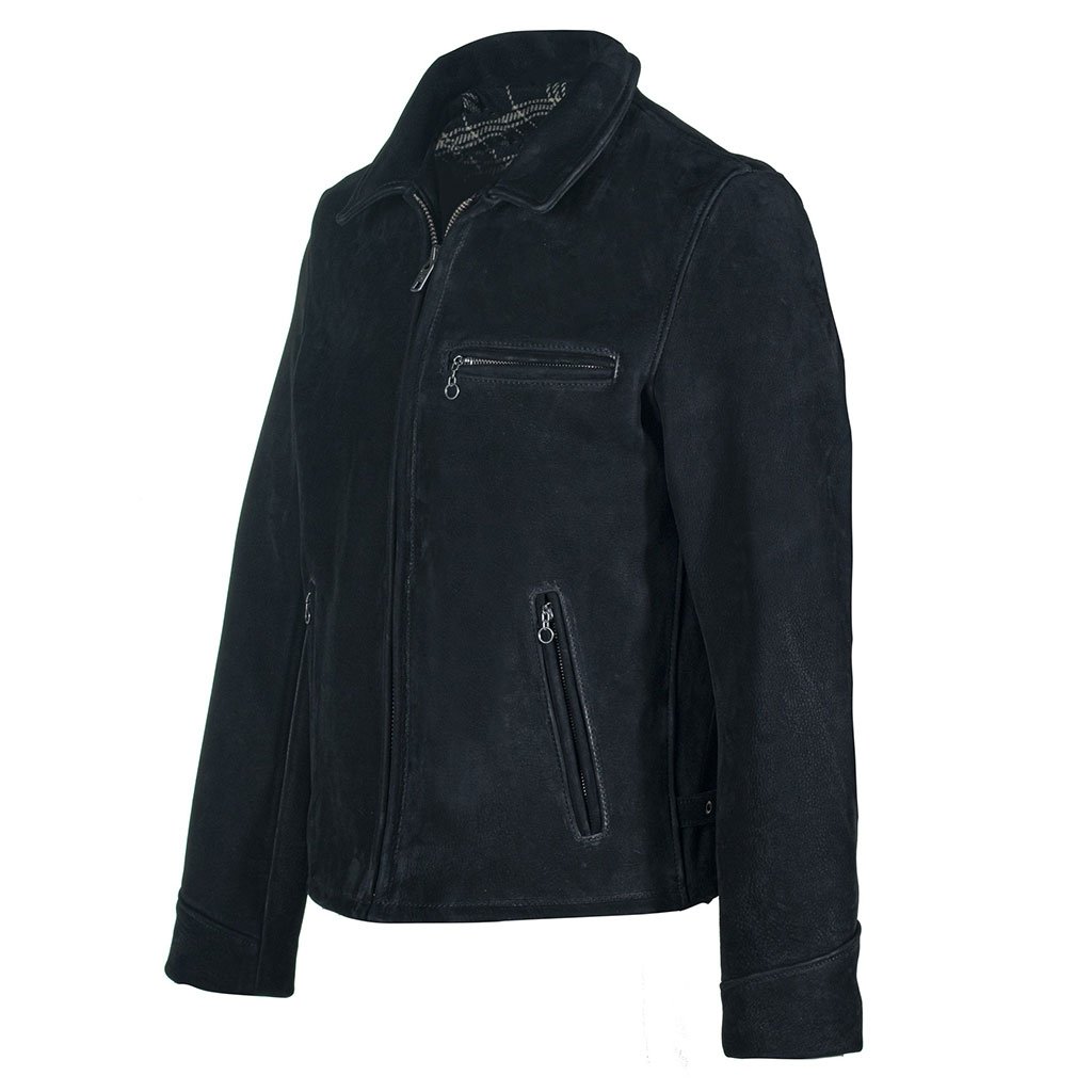 Storm – Heavyweight Oiled Nubuck Black Leather Delivery Jacket