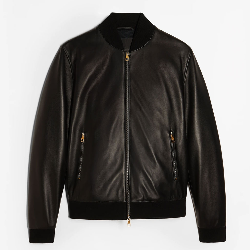 Soft Leather Bomber Black Jacket | Core Outfits
