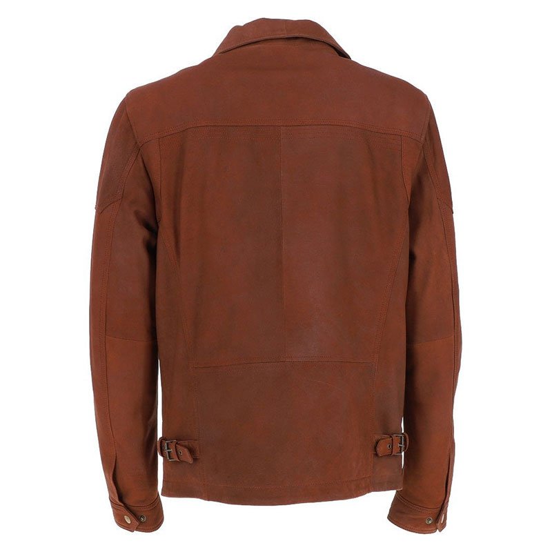 Mens Nubuck Leather Jacket Rust Holt