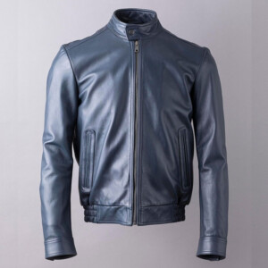 Cotehill Leather Jacket in Navy