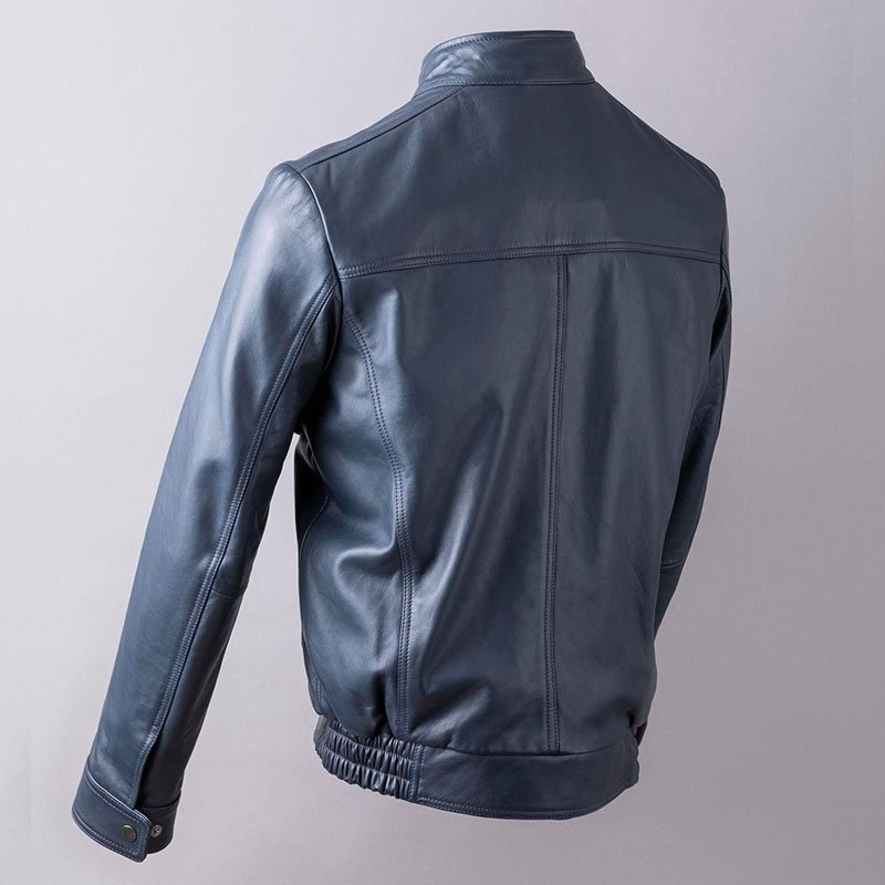 Cotehill Leather Jacket in Navy