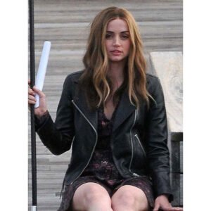 Ana De Armas Ghosted Leather Jacket