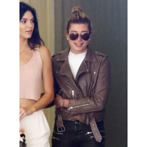 Hailey Baldwin Bieber Leather Jacket #2