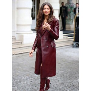 Zendaya Leather Long Coat